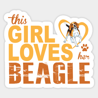 This Girl Loves Her Beagle! Sticker